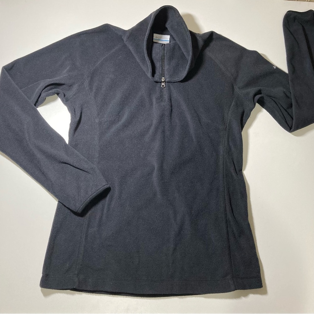 Columbia Fleece Women’s Small 1/4 Zip Soft Pullover Jacket Athletic Warm Black